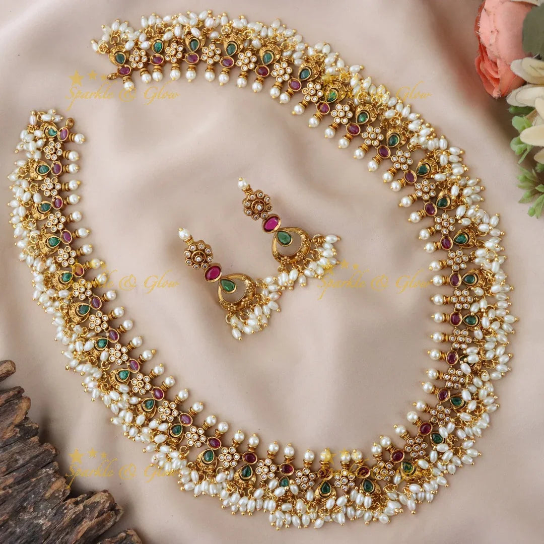 Exquisite Gold-Alike Pearl Necklace for Celebrations