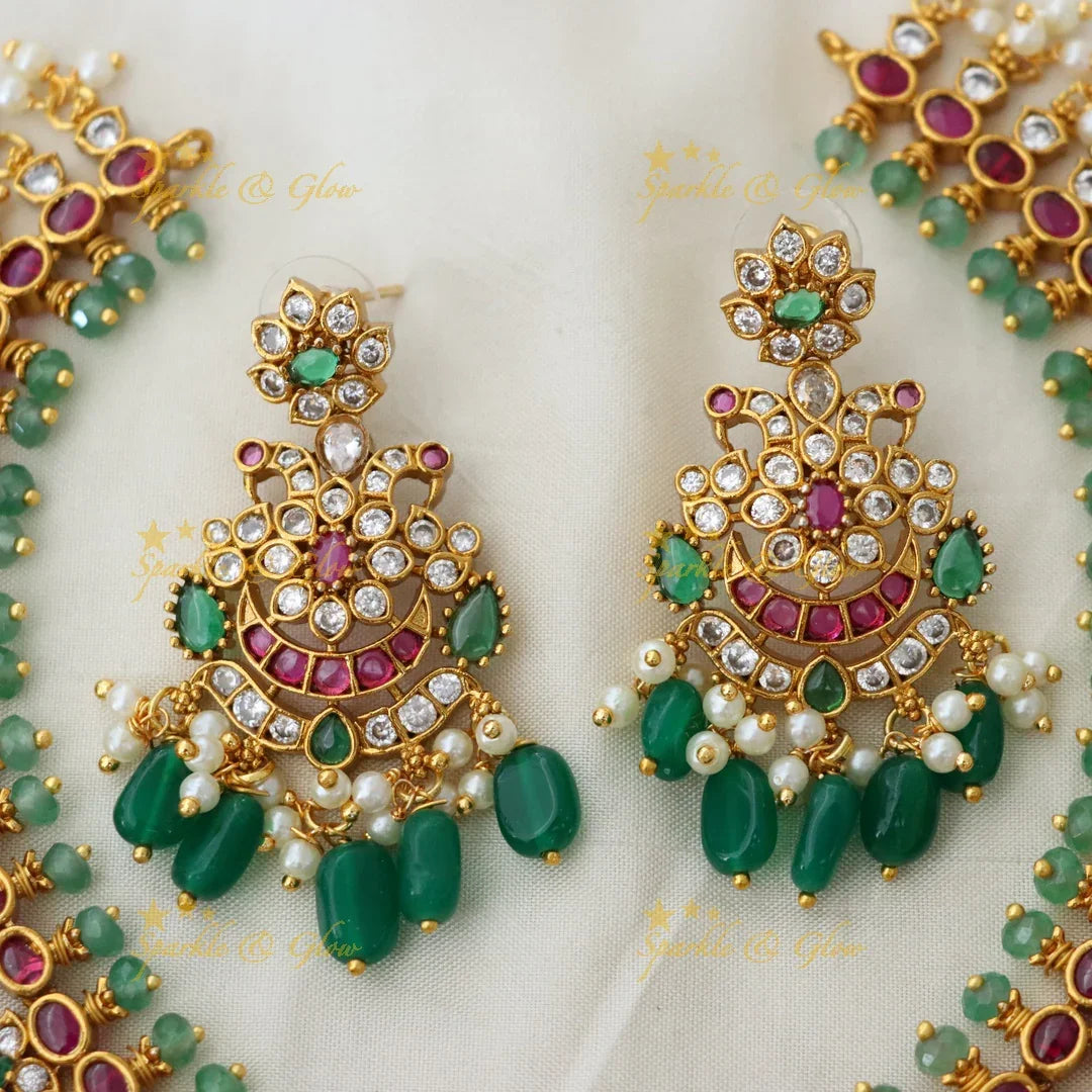 Elegant Pearl & Floral Necklace Set - Wedding Edition