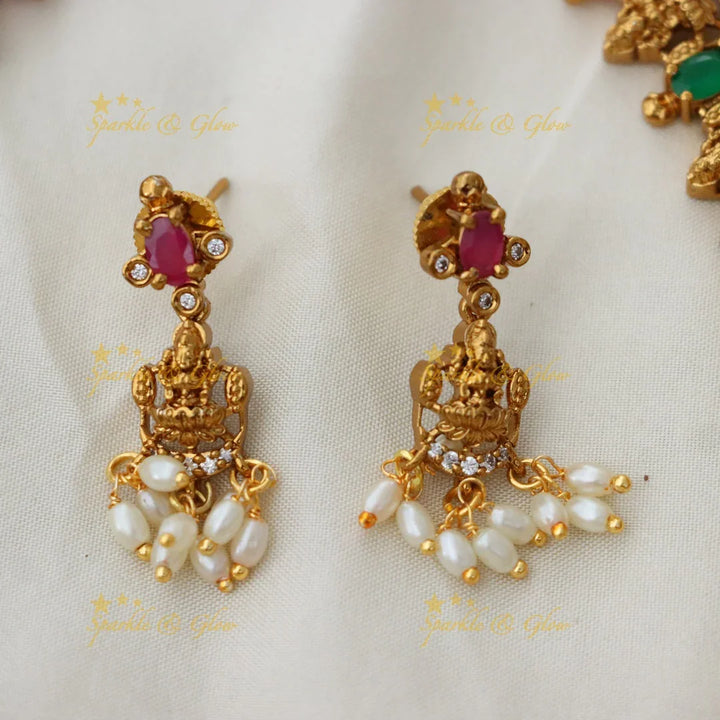 Lakshmi Gold Mango Necklace Set - Festive Shine