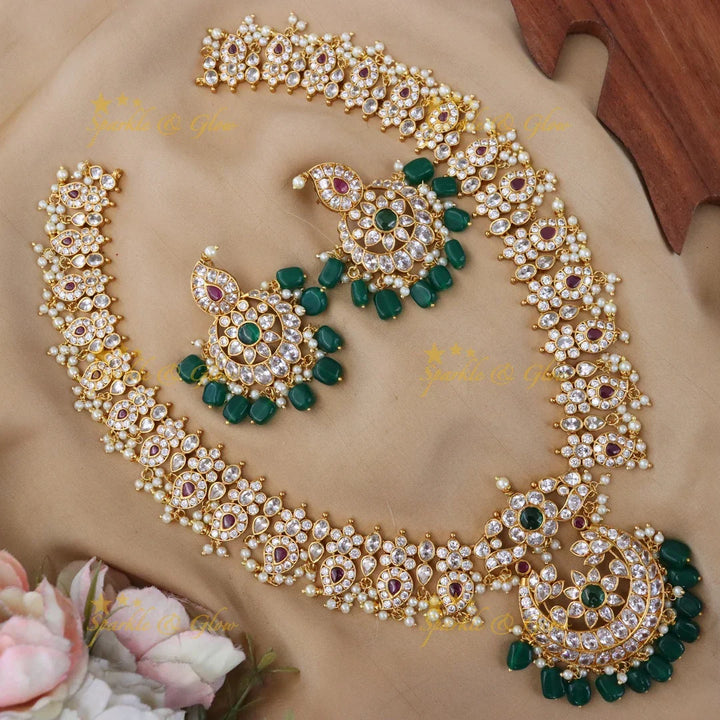 Exquisite Mango Floral Half Moon Necklace - Elegance Redefined
