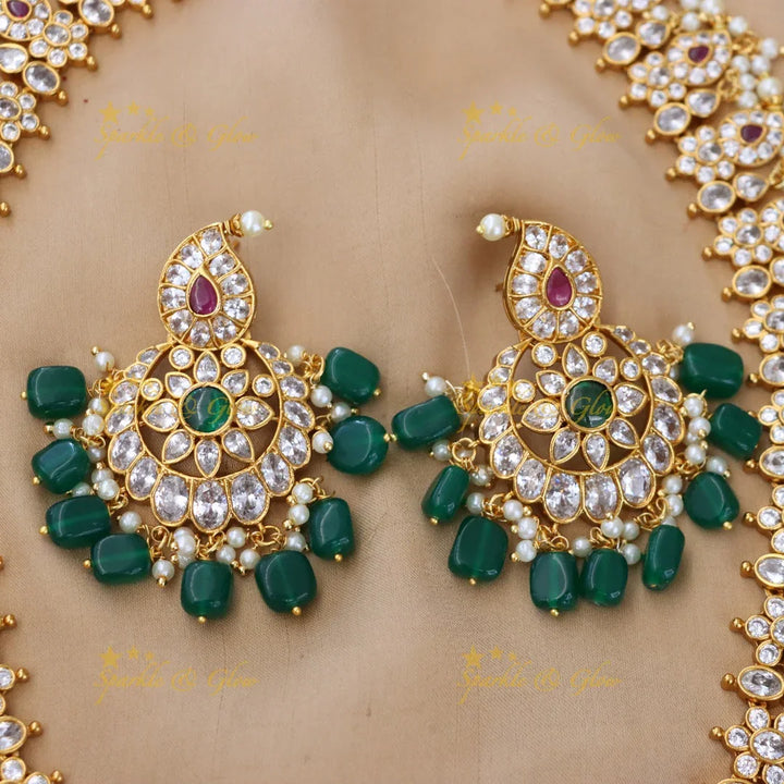 Exquisite Mango Floral Half Moon Necklace - Elegance Redefined