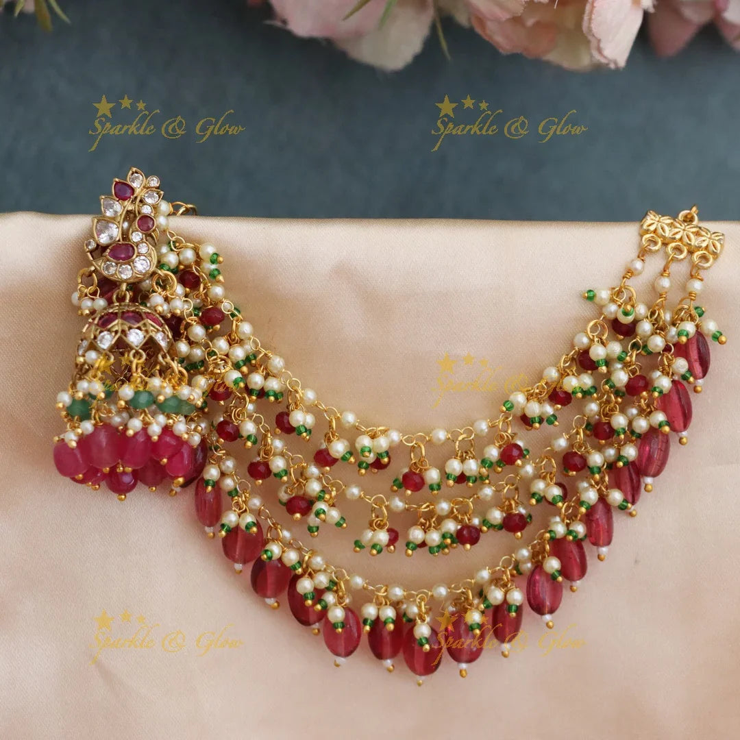 Graceful Kemp Earring & Ear Chain Set - Elegant Design