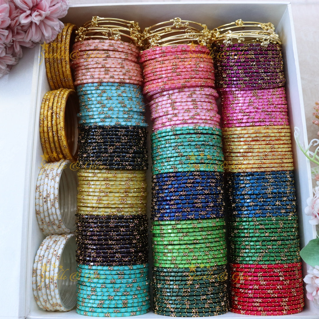 Ethereal Indian Glass Bangle Set for Festive Occasions