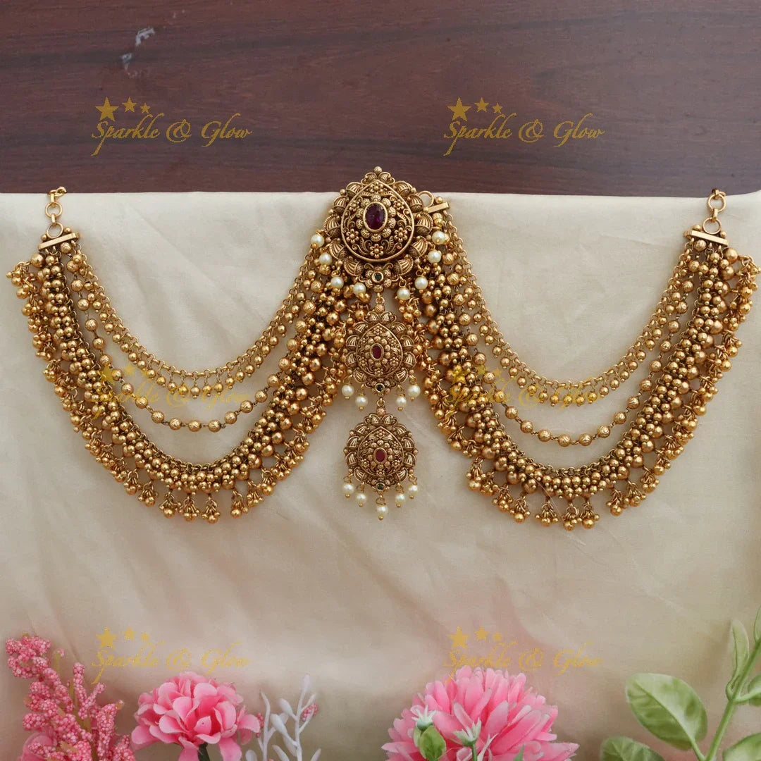 Elegant Jadabilla Earchain Combo - Sparkling Jewellery