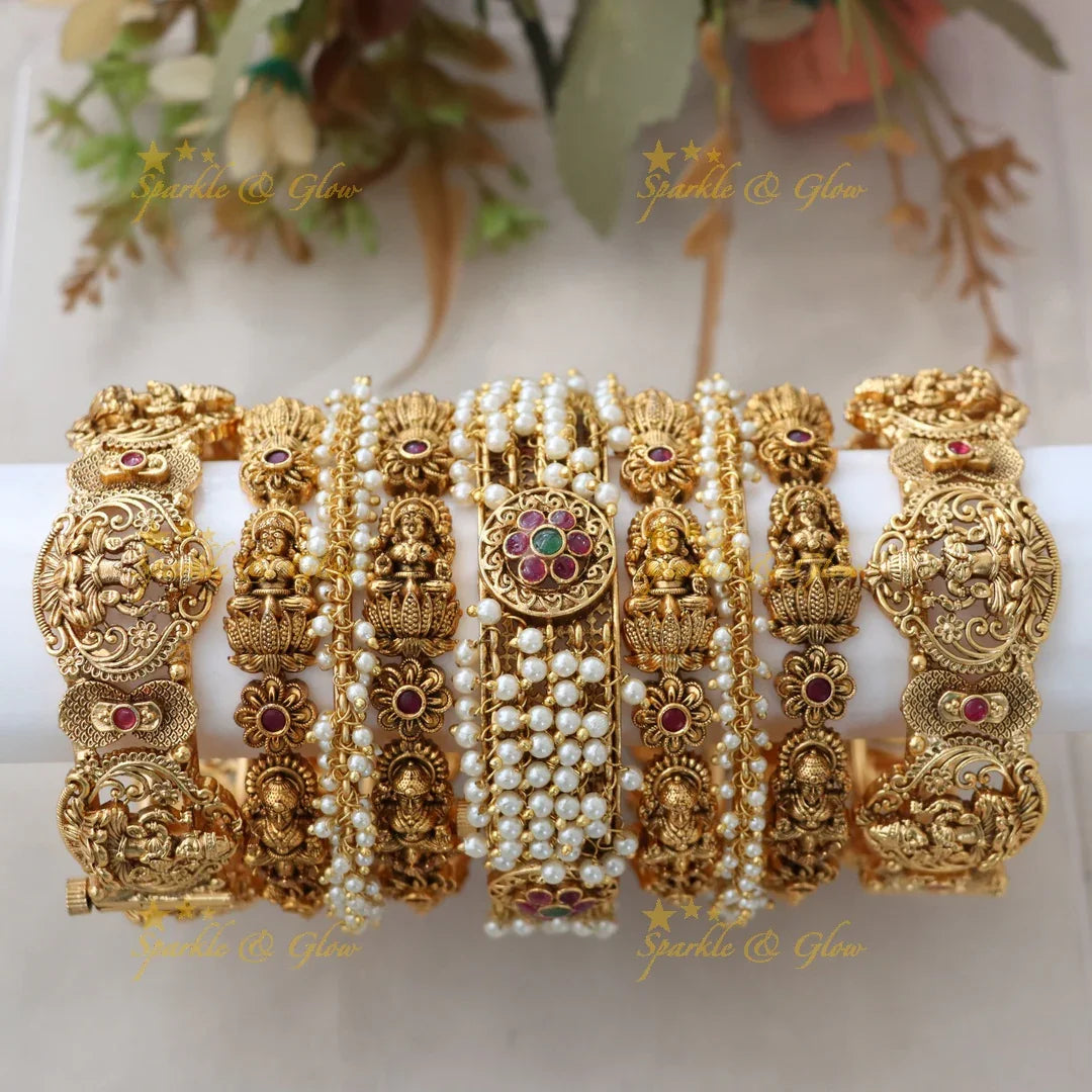 Exquisite Lakshmi Bangle Set for Radiant Elegance