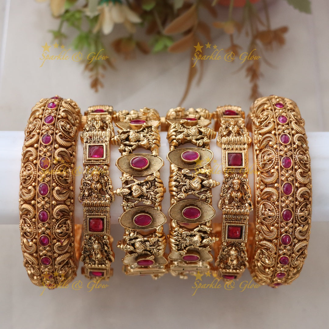 Opulent Lakshmi Bangle Set for Elegant Occasions