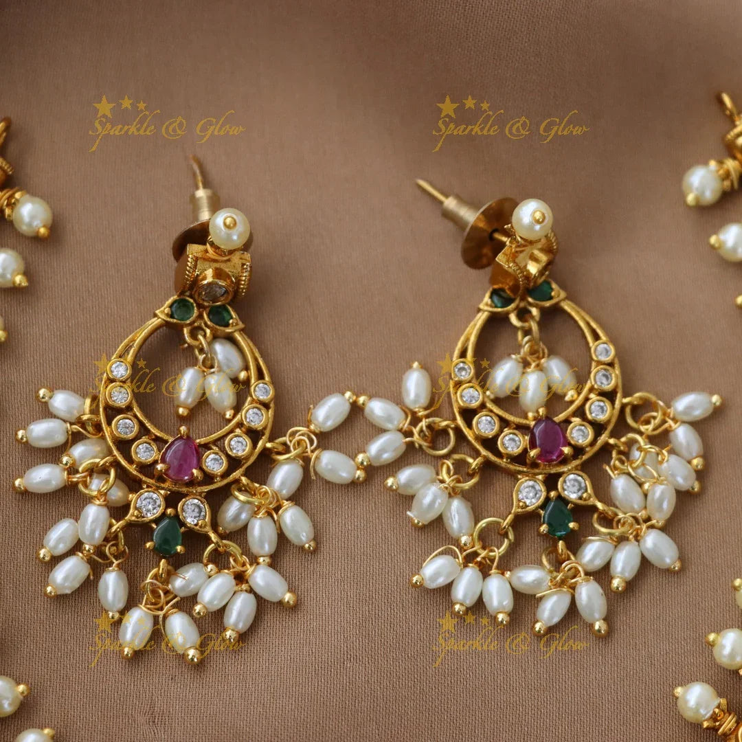 Elegant Guttapusalu Necklace with Peacock Motif for Weddings