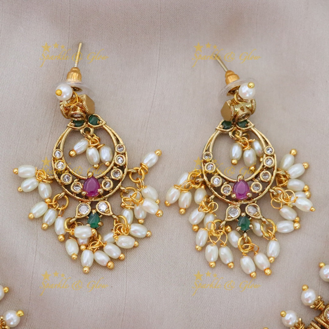 Elegant Guttapusalu Necklace with Peacock Motif for Weddings