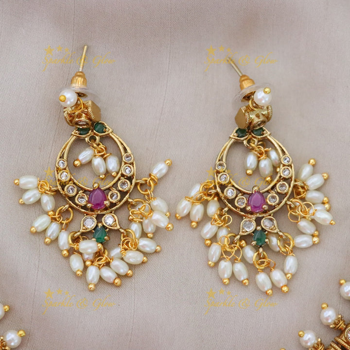 Elegant Guttapusalu Necklace with Peacock Motif for Weddings