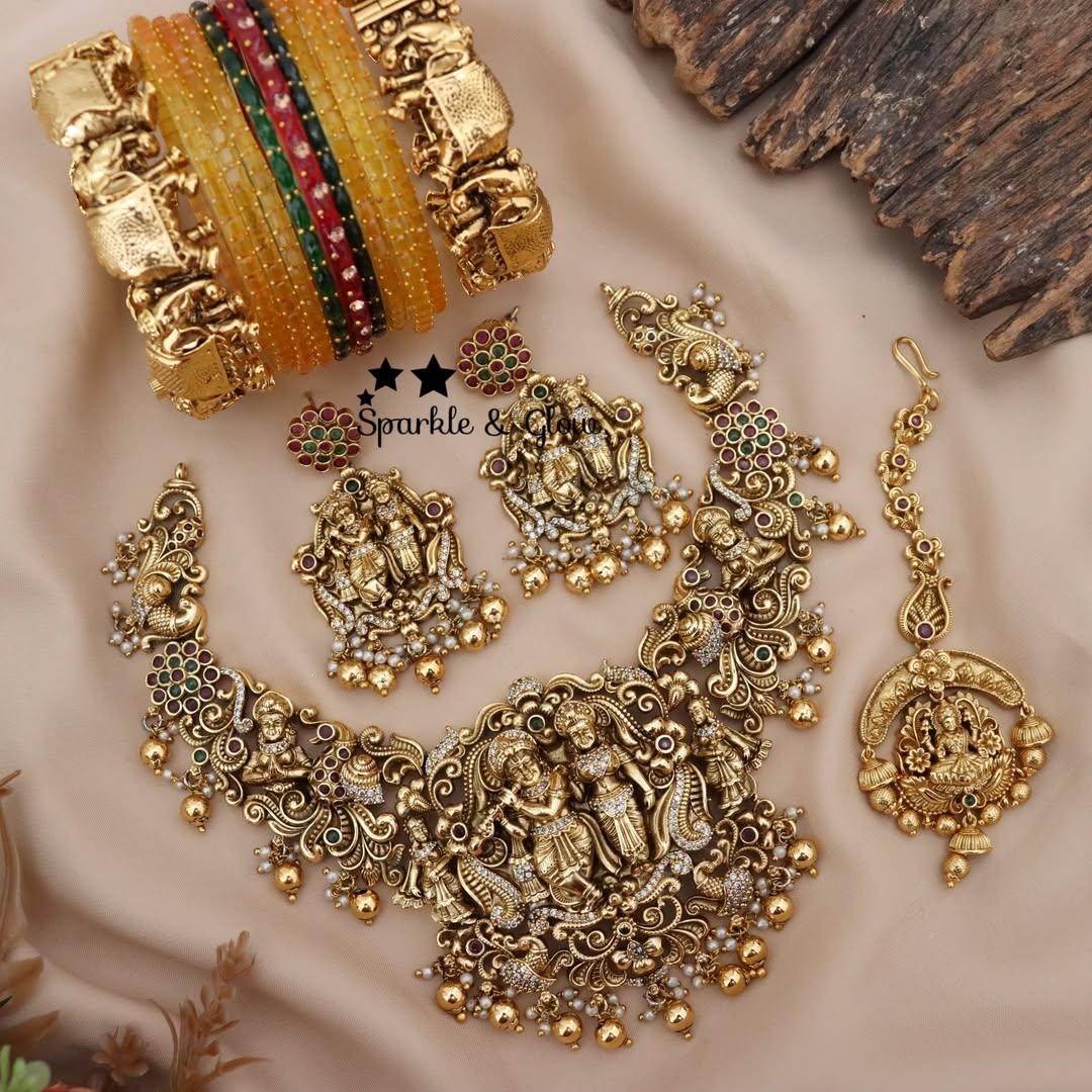 Radiant Radha Krishna Bridal Jewellery Set Collection