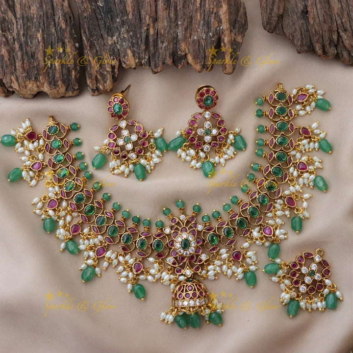 Exquisite Gold Mango Necklace Set for Weddings