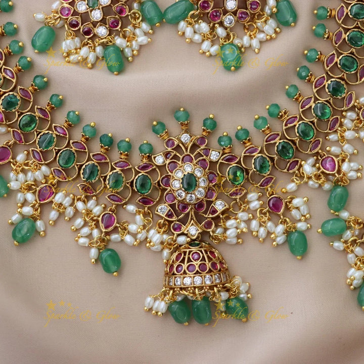 Exquisite Gold Mango Necklace Set for Weddings