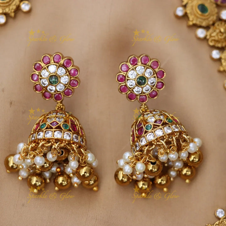 Elegant Gold Mango Necklace Set for Weddings & Festivals