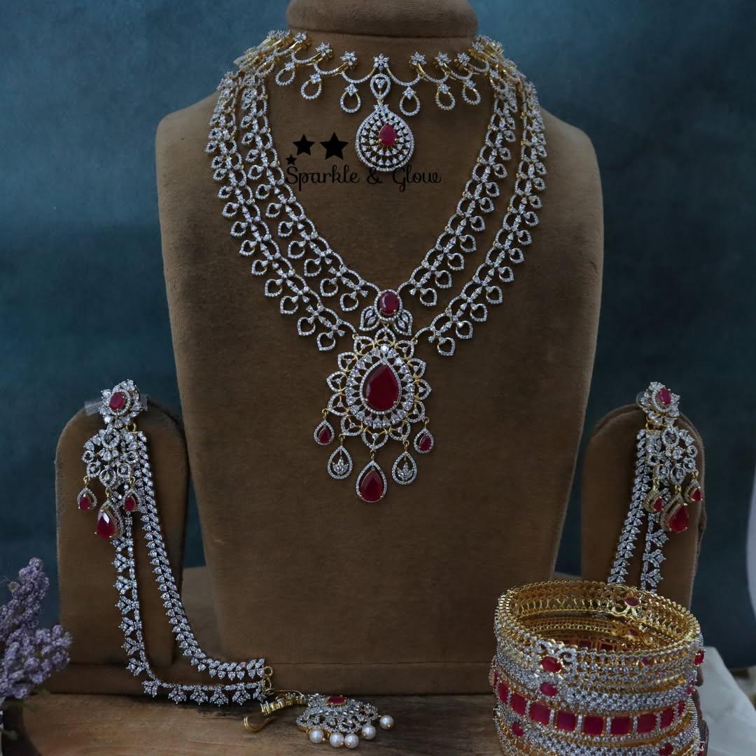 Exquisite Semi-Bridal Imitation Jewellery Set