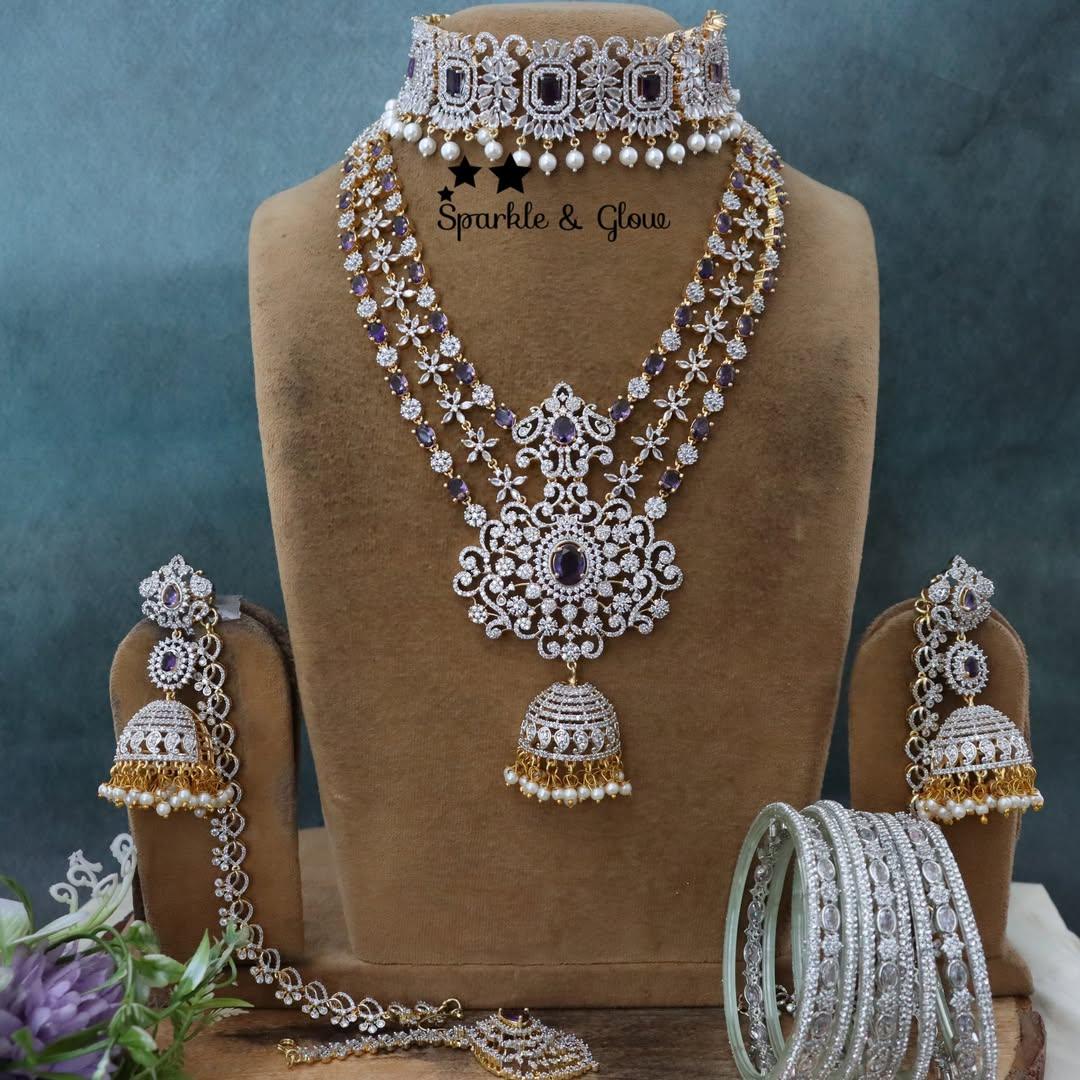 Elegant Semi Bridal Jewelry Set for Wedding Glam