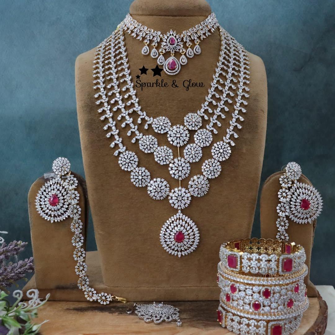 AD Semi-Bridal Jewellery Set: Elegance & Glamour