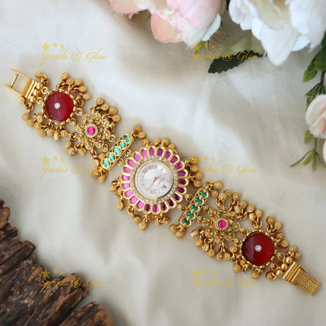 Exquisite Kashmiri Heritage Watch - Floral Elegance