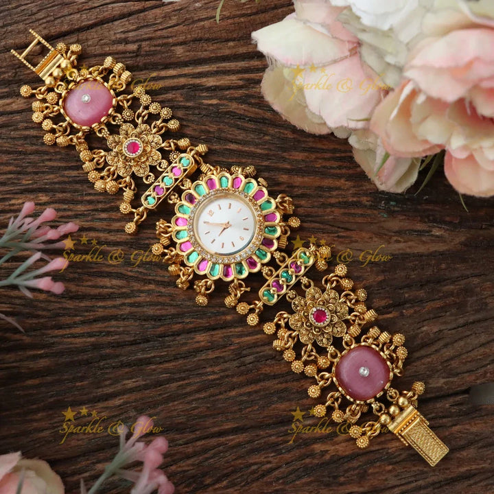 Exquisite Kashmiri Heritage Watch - Floral Elegance