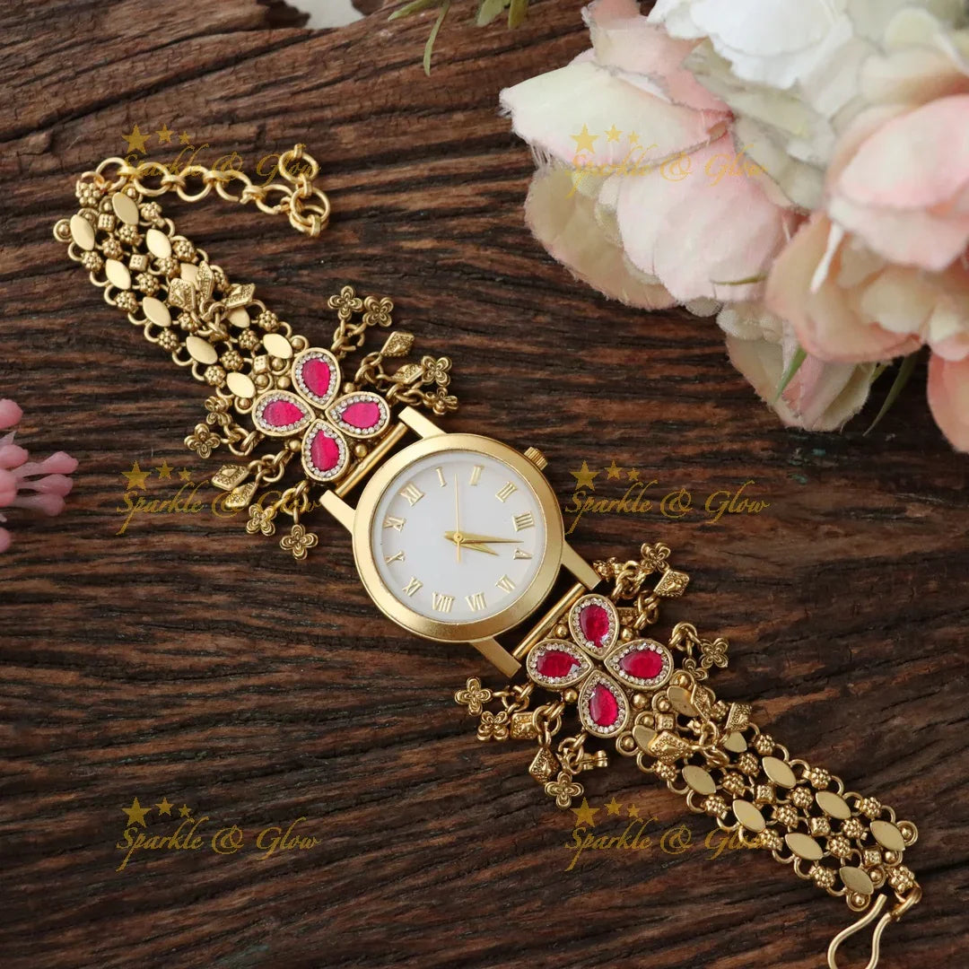 Bridal Kundan Watch  - Heritage Elegance