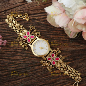 Bridal Kundan Watch  - Heritage Elegance