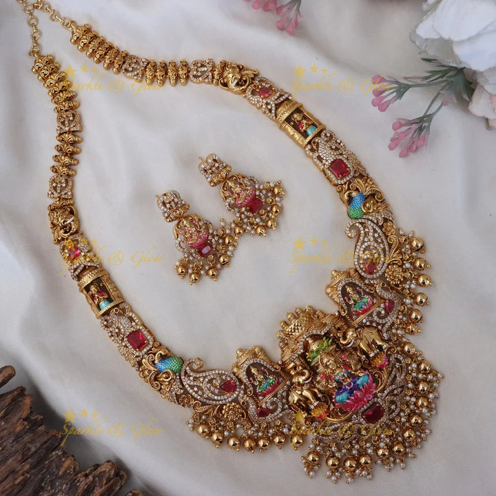 Exquisite Lakshmi Mango Temple Necklace Set