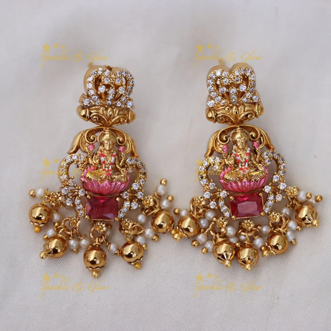 Exquisite Lakshmi Mango Temple Necklace Set