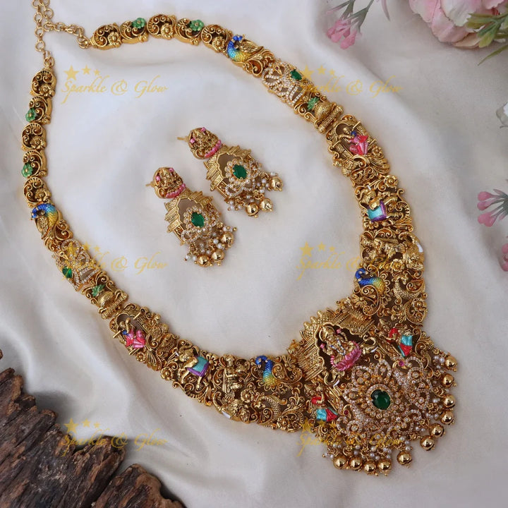 Majestic Temple Necklace for Weddings and Festivals