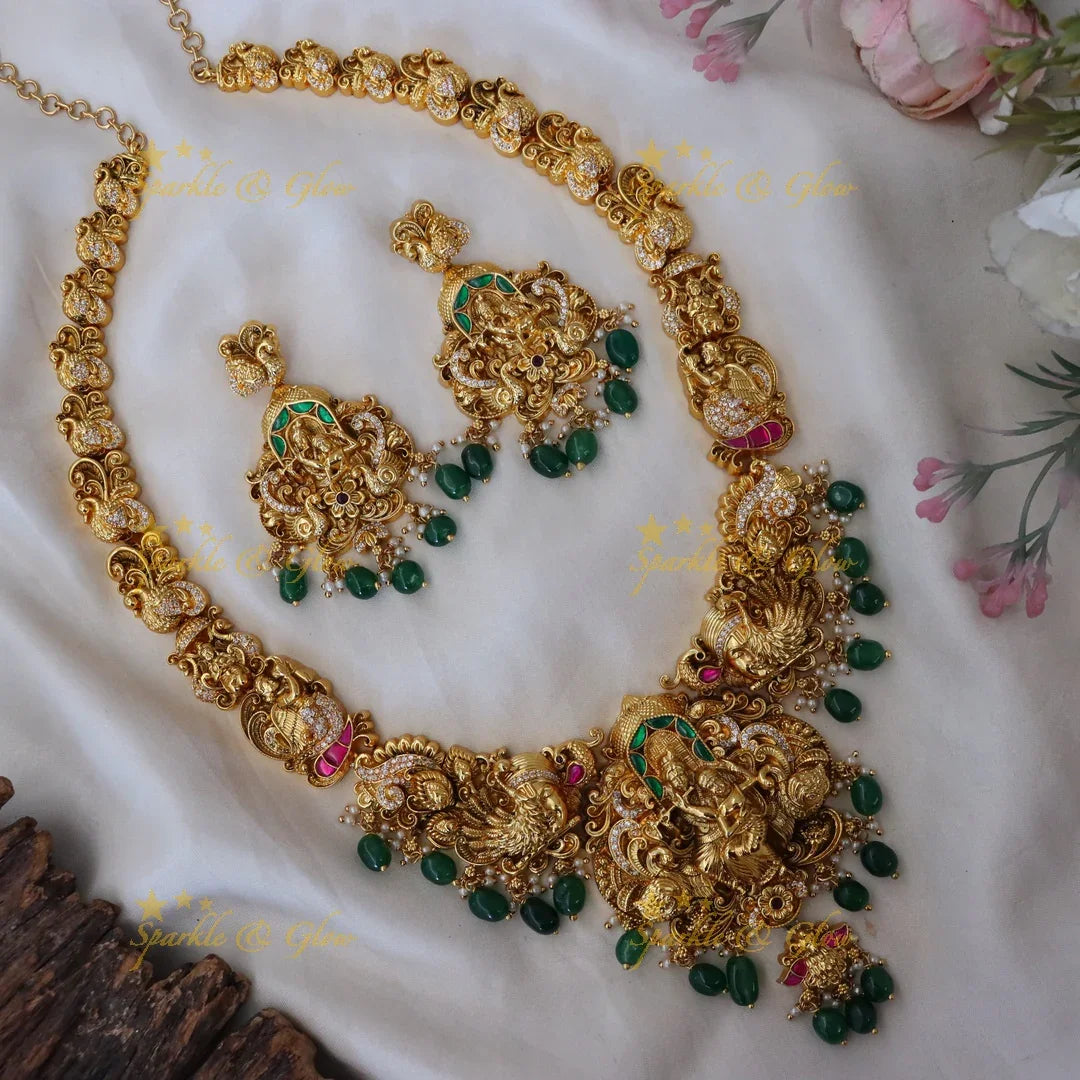 Exquisite Krishna Temple Necklace for Festivities
