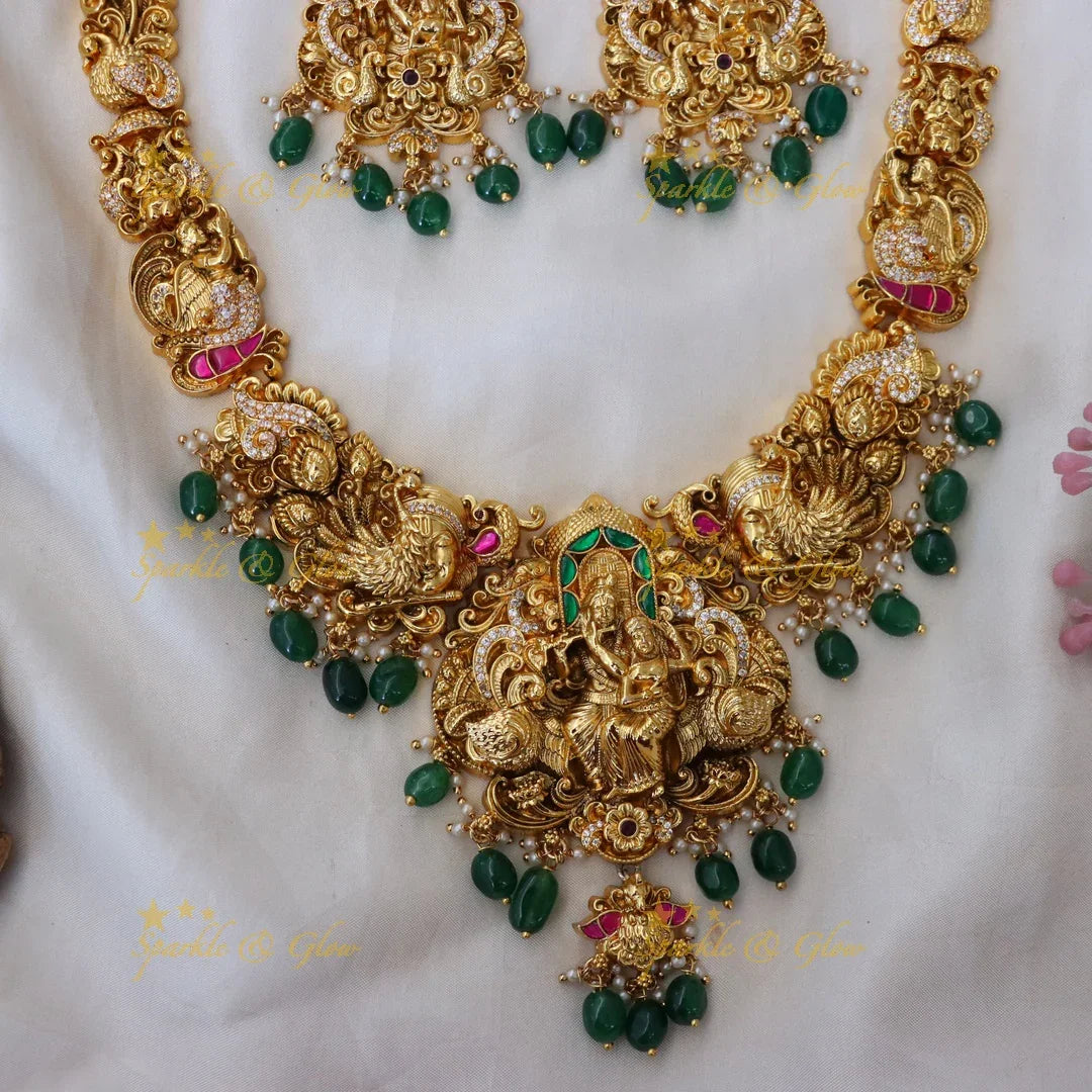Exquisite Krishna Temple Necklace for Festivities