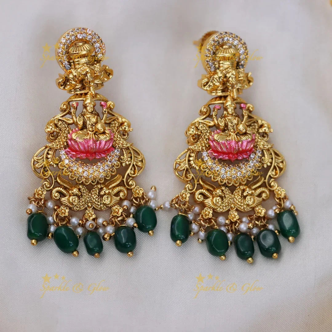 Exquisite Temple Necklace – Lakshmi Peacock Design