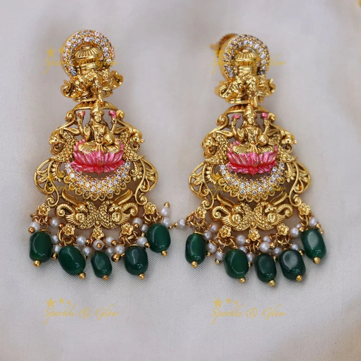 Exquisite Temple Necklace – Lakshmi Peacock Design