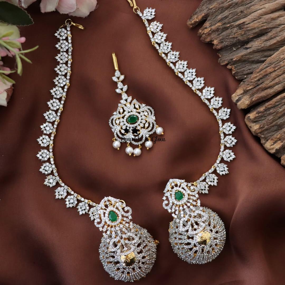 Exquisite AD Earrings & Tikka Set for Every Occasion
