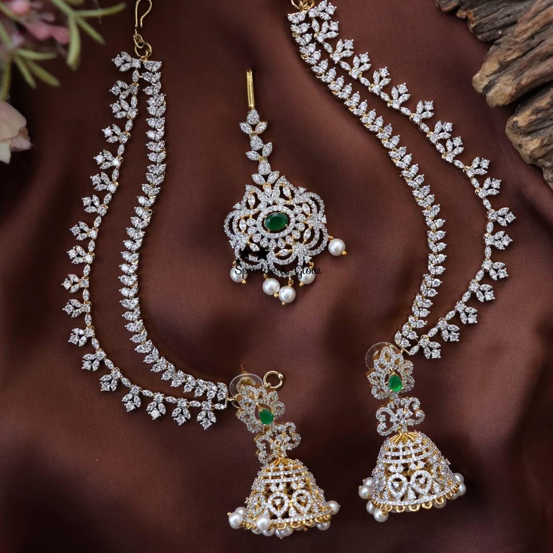 Elegant Earring & Maang Tikka Set for Indian Weddings