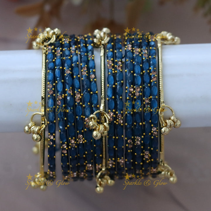 Elegant Gold-Plated Raindrop Bangles - Sparkle & Glow