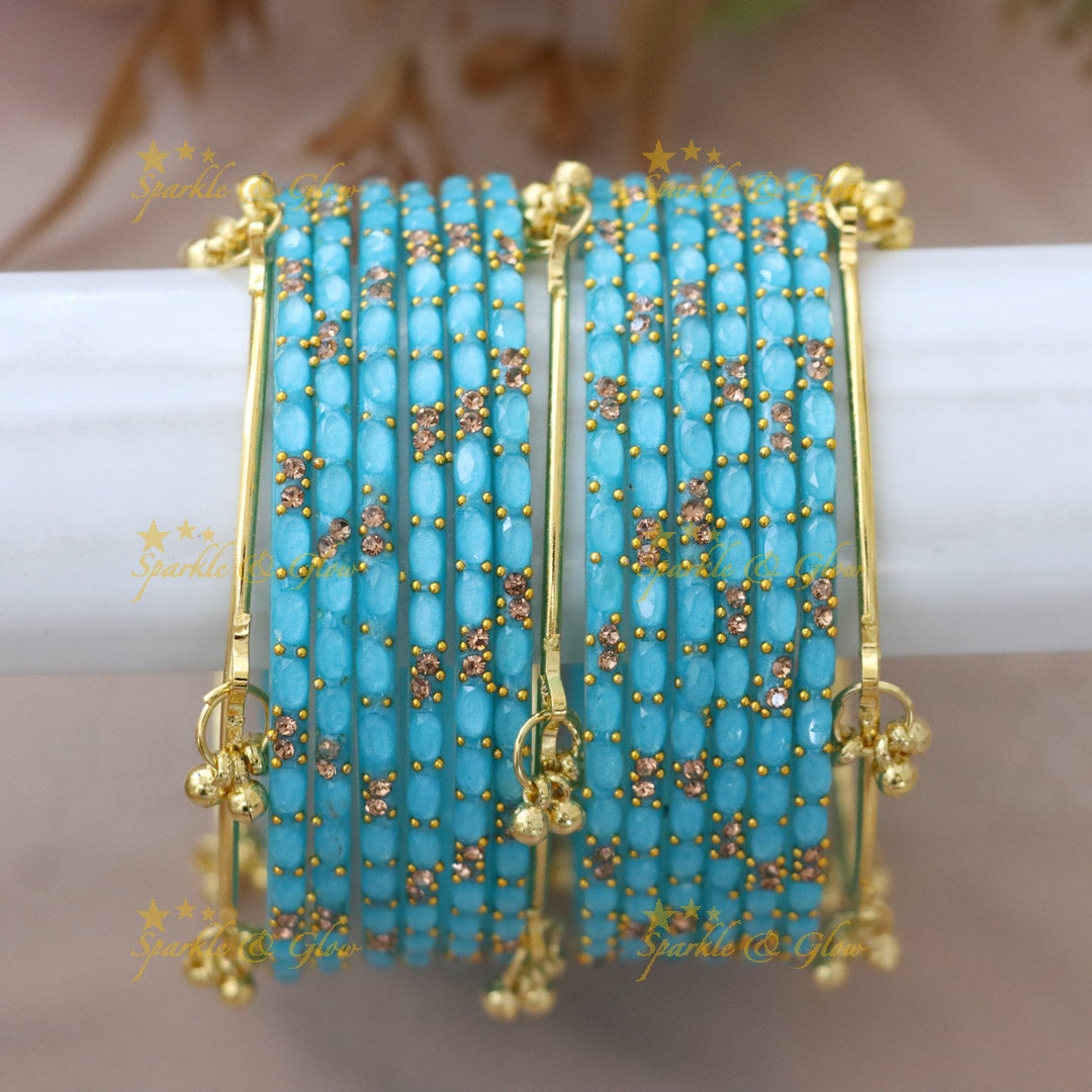 Elegant Gold-Plated Raindrop Bangles - Sparkle & Glow