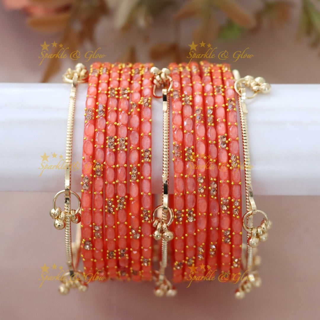 Elegant Gold-Plated Raindrop Bangles - Sparkle & Glow