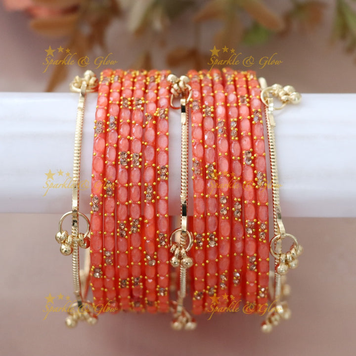 Elegant Gold-Plated Raindrop Bangles - Sparkle & Glow