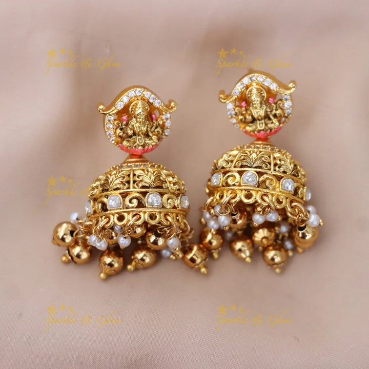Exquisite Temple-Style Peacock Haram Necklace