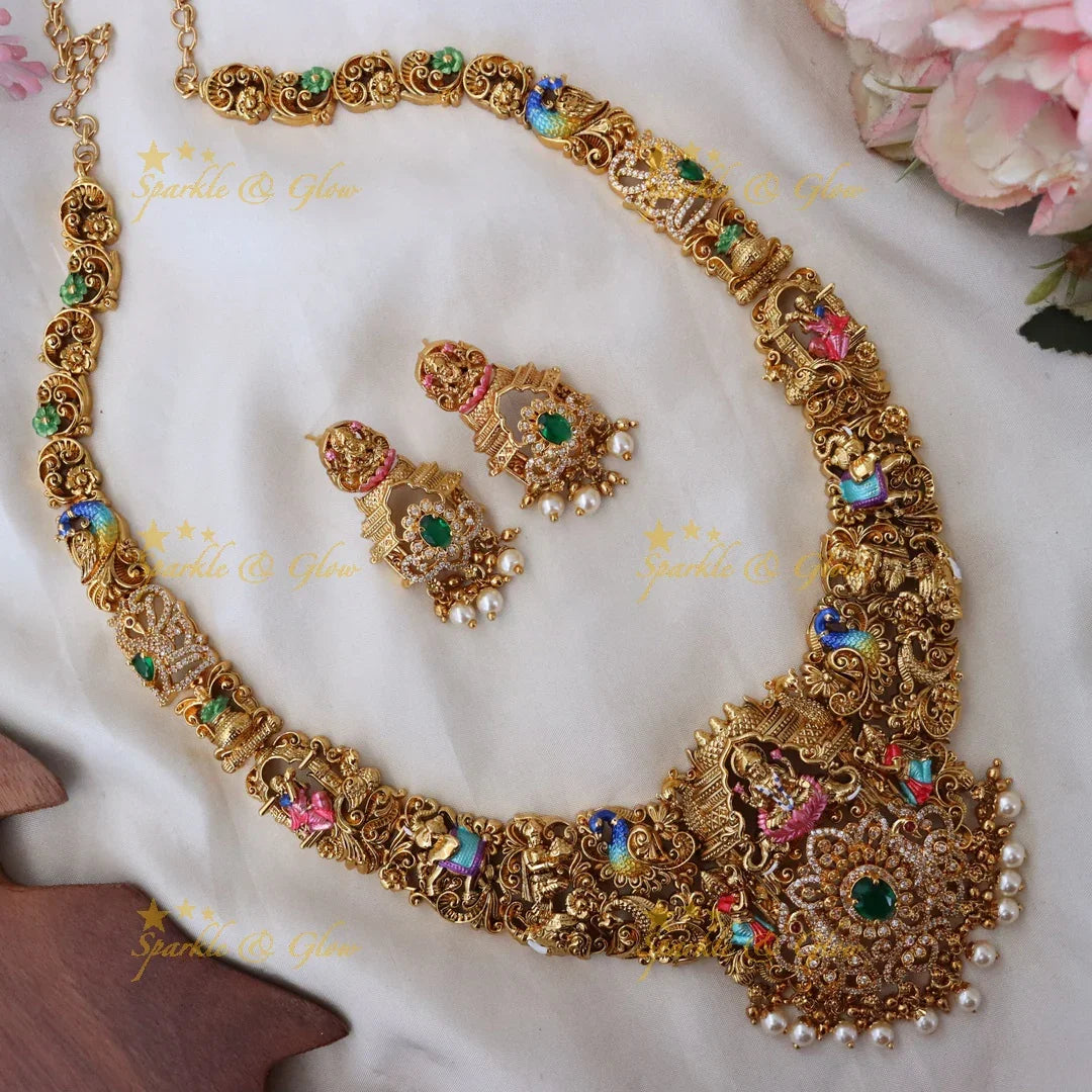 Majestic Temple Necklace for Weddings and Festivals