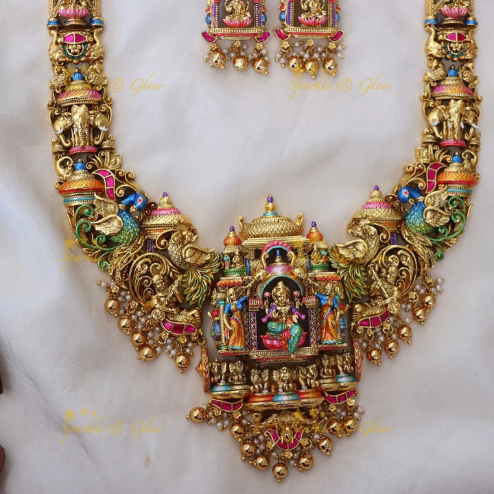 Luxurious Lakshmi Temple Necklace for Modern Brides