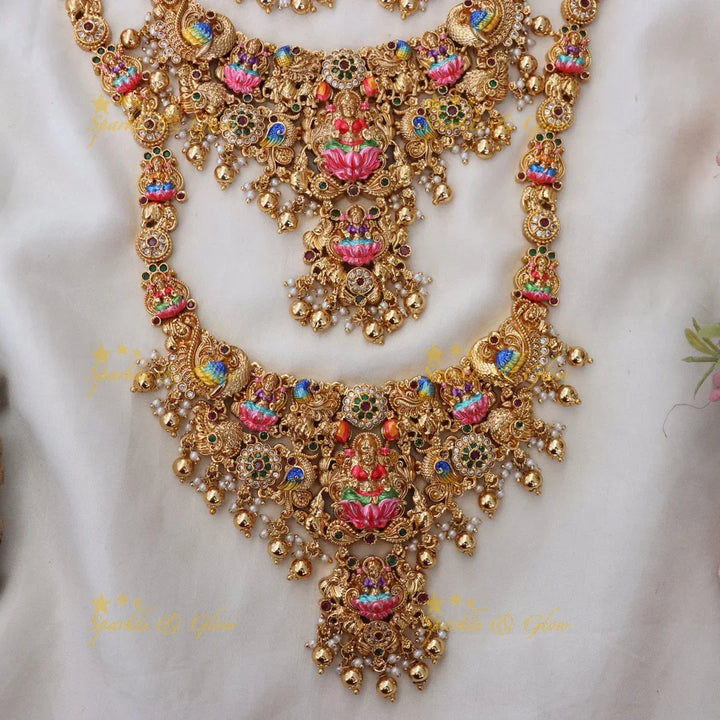 Exquisite Peacock Lakshmi Bridal Set - Sparkle & Glow