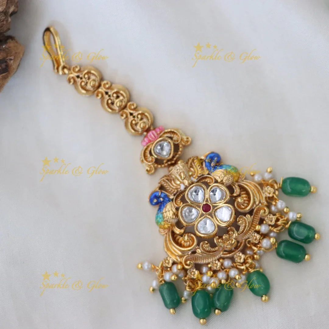 Exquisite Lakshmi Peacock Bridal Necklace Set