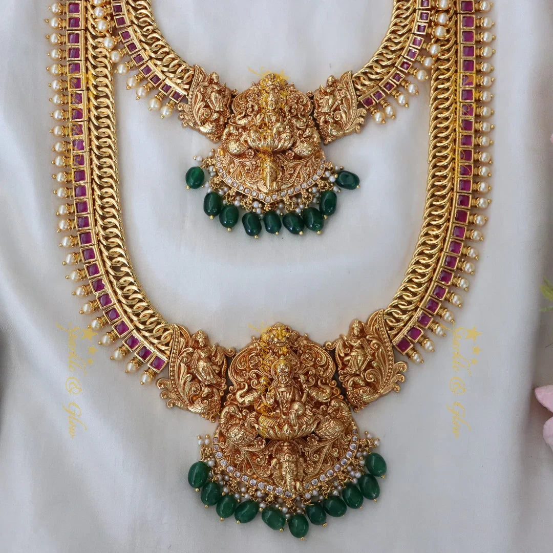 Exquisite Lakshmi Bridal Jilebi Necklace Set for Weddings
