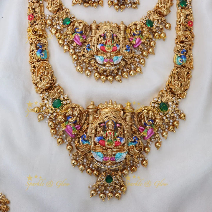 Exquisite Temple Bridal Necklace with Lakshmi Design