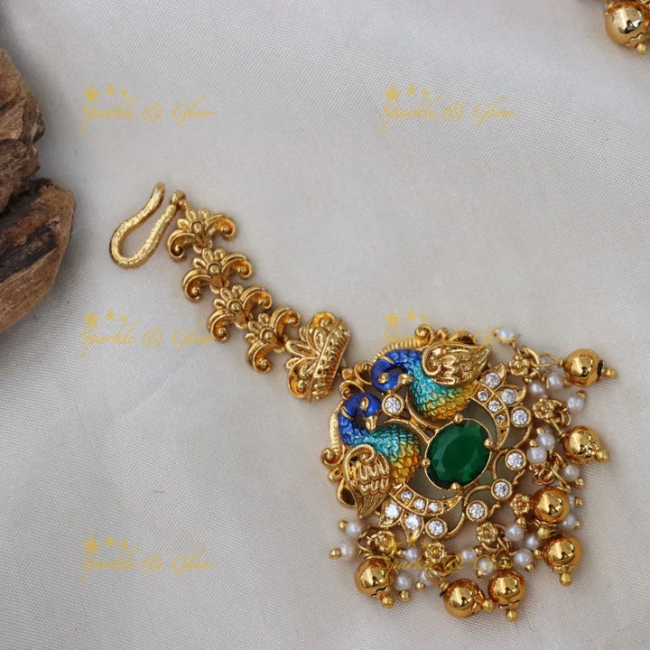 Exquisite Temple Bridal Necklace with Lakshmi Design