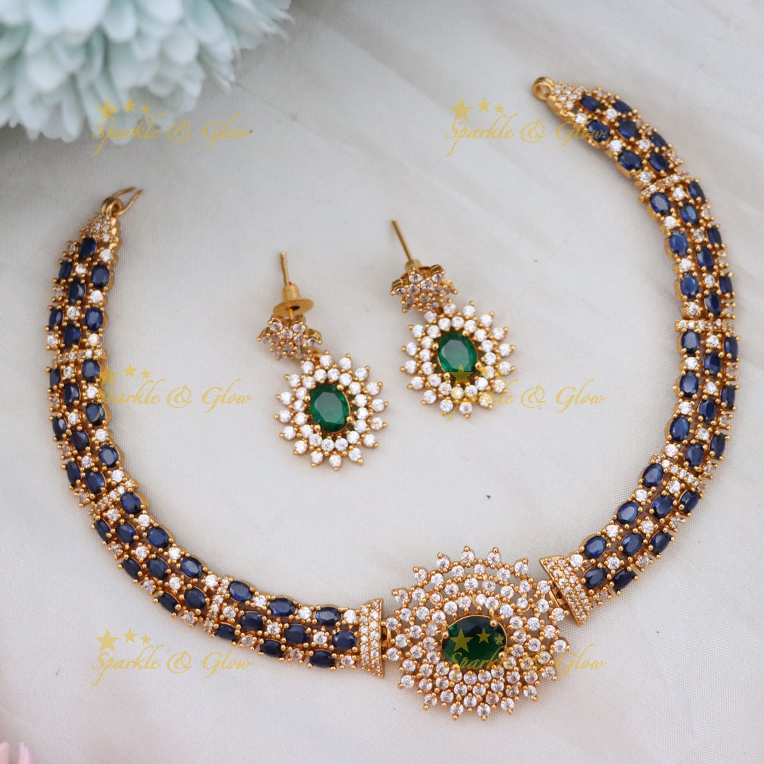 Exquisite Gold-Alike Wedding Choker Necklace Set Online