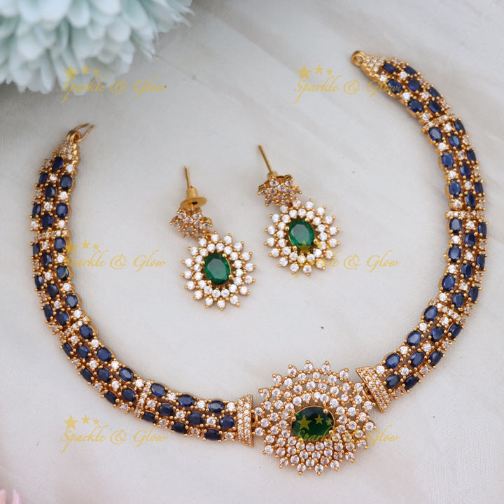 Exquisite Gold-Alike Wedding Choker Necklace Set Online