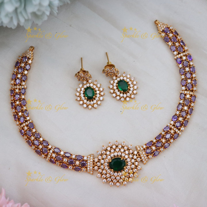 Exquisite Gold-Alike Wedding Choker Necklace Set Online