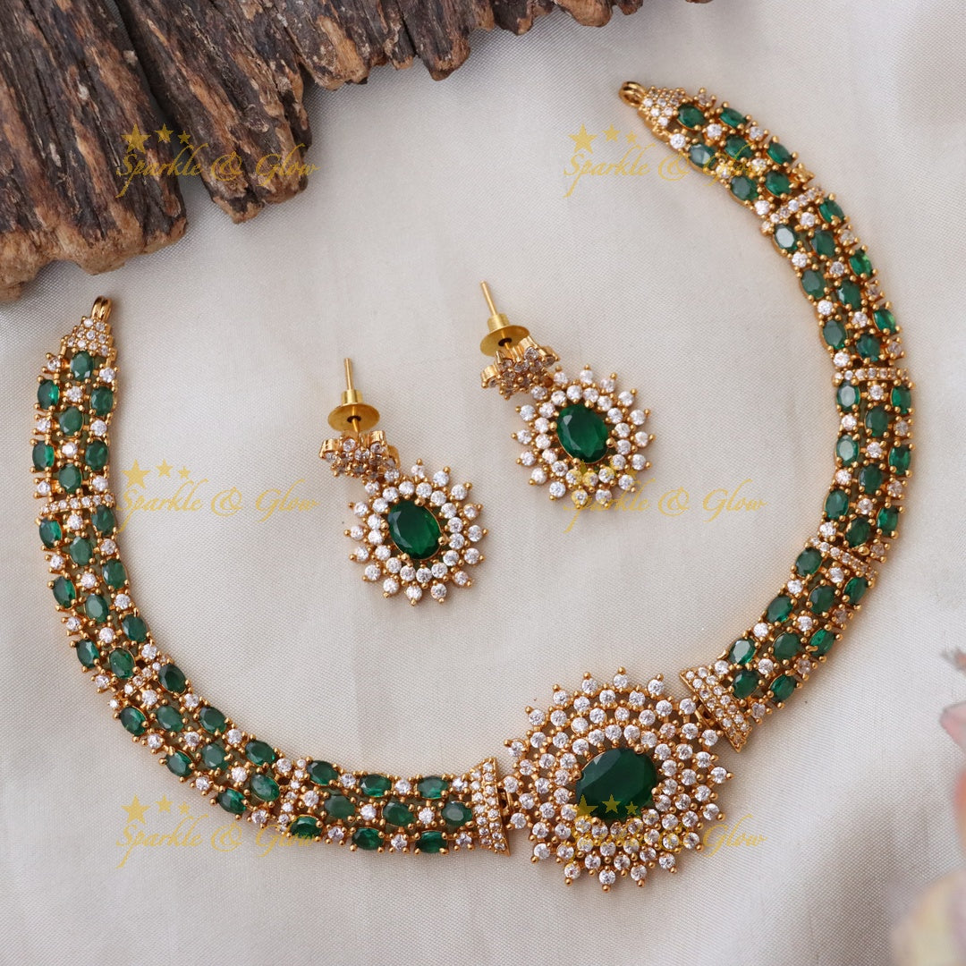 Exquisite Gold-Alike Wedding Choker Necklace Set Online