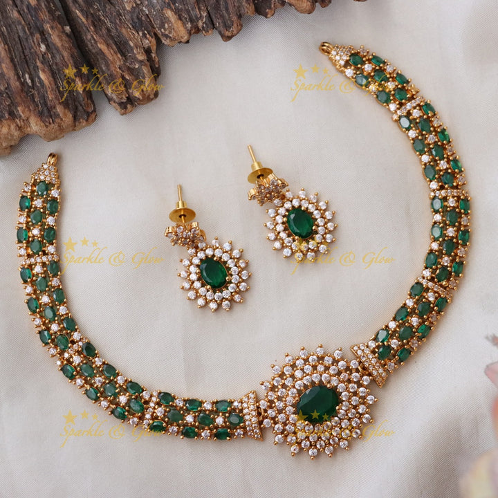 Exquisite Gold-Alike Wedding Choker Necklace Set Online